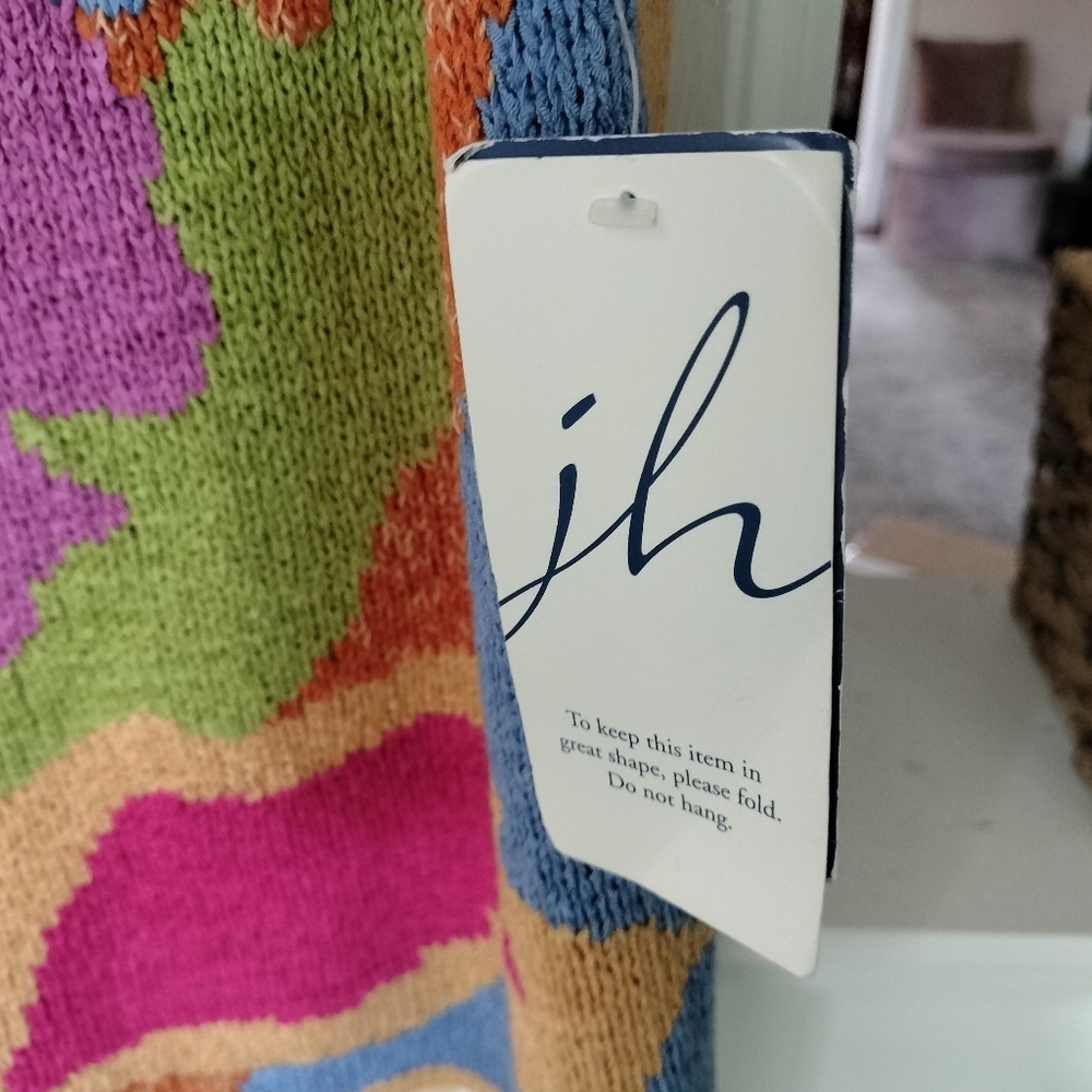 J.H. Collectibles Artsy colorful mock turtle neck knit sweater M New With Tags - Picture 7 of 11